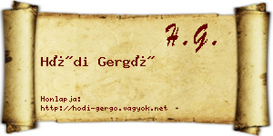 Hódi Gergő névjegykártya