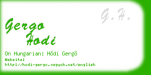 gergo hodi business card