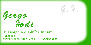 gergo hodi business card